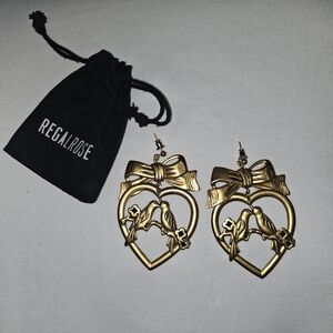 Regal Rose Gold Heart Earrings